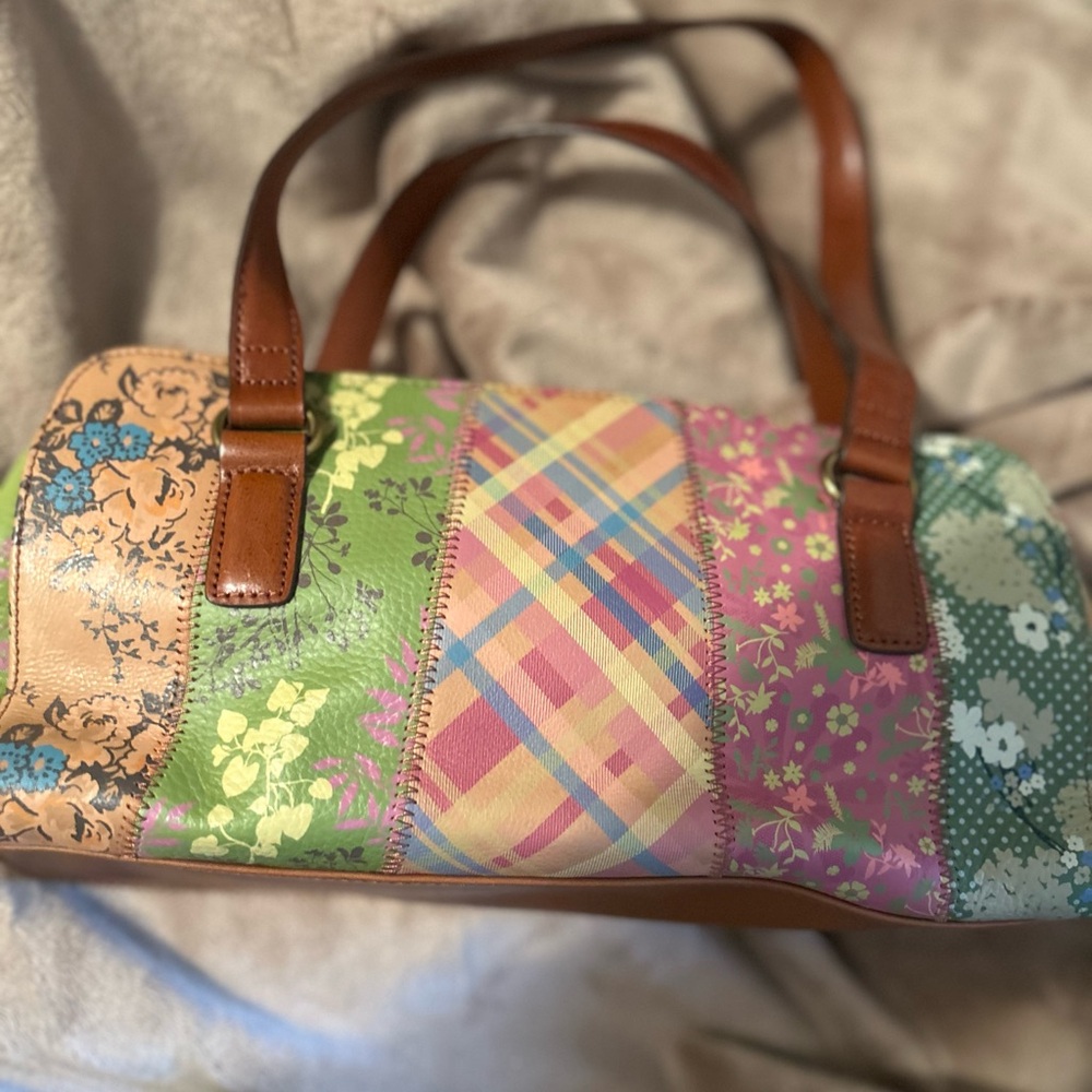 FOSSIL Patchwork Leather Handbag - Picture 4 of 6